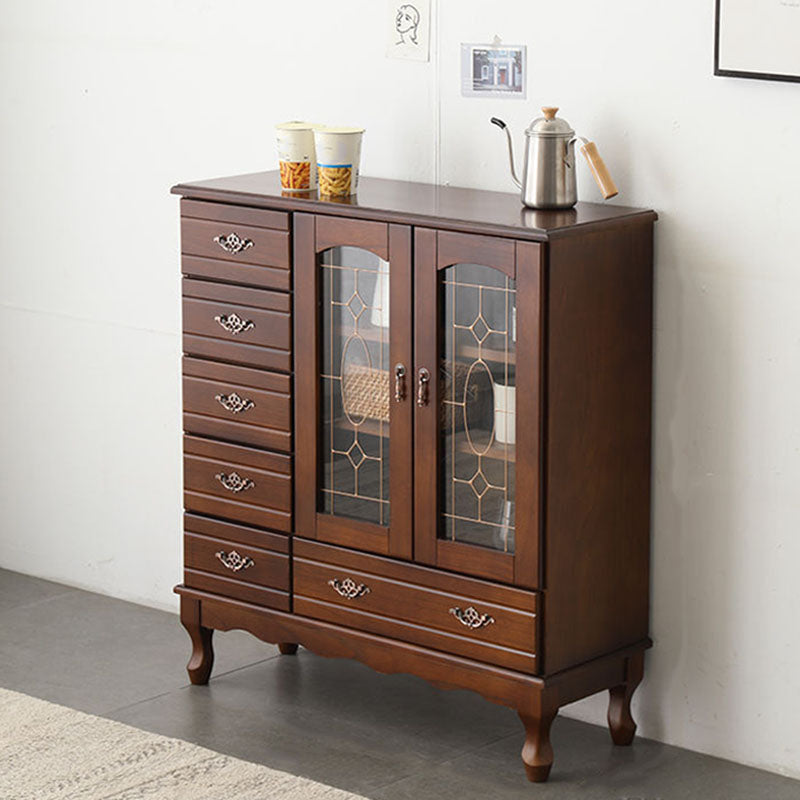 Porta della credenza in stile glam in legno massiccio e sideboard del cassetto per soggiorno
