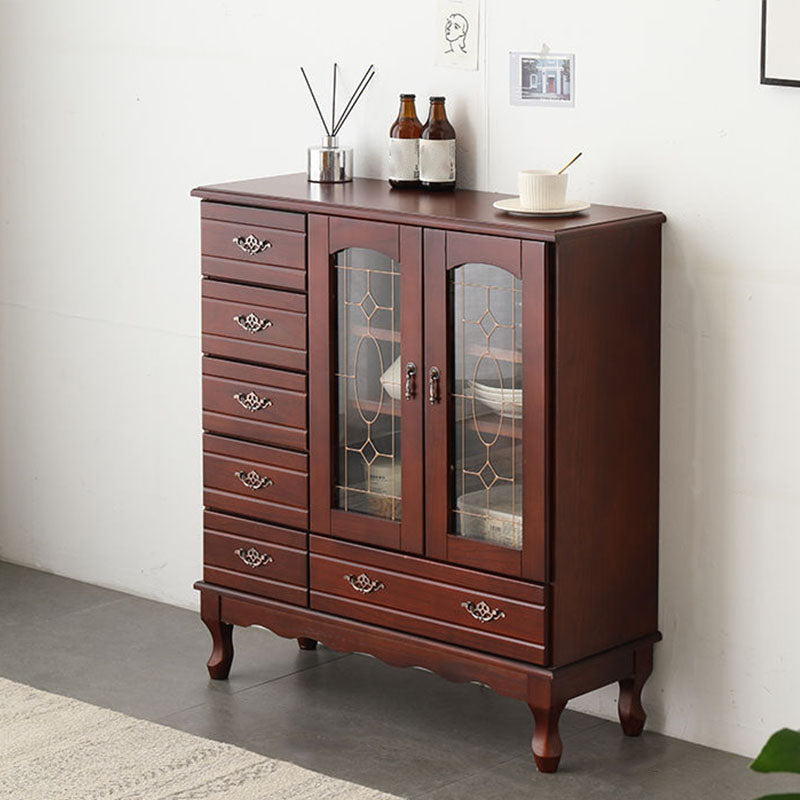 Porta della credenza in stile glam in legno massiccio e sideboard del cassetto per soggiorno