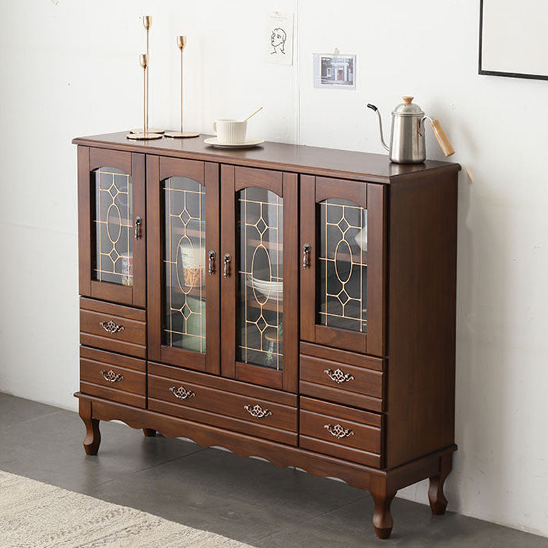Porta della credenza in stile glam in legno massiccio e sideboard del cassetto per soggiorno
