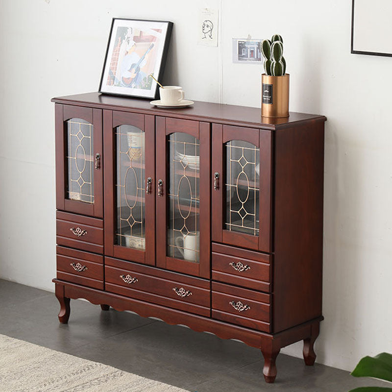 Porta della credenza in stile glam in legno massiccio e sideboard del cassetto per soggiorno