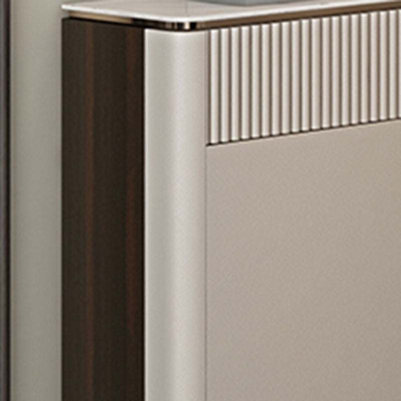 Glam Style Buffet Sideboard White Sintered Stone Top Server with Door and Drawer Clearhalo 'buffet_sideboard' 'Buffets & Sideboards' 'furn' 'furn_buffet_sideboard' 'Furniture' 'Kitchen & Dining Furniture' 5570992