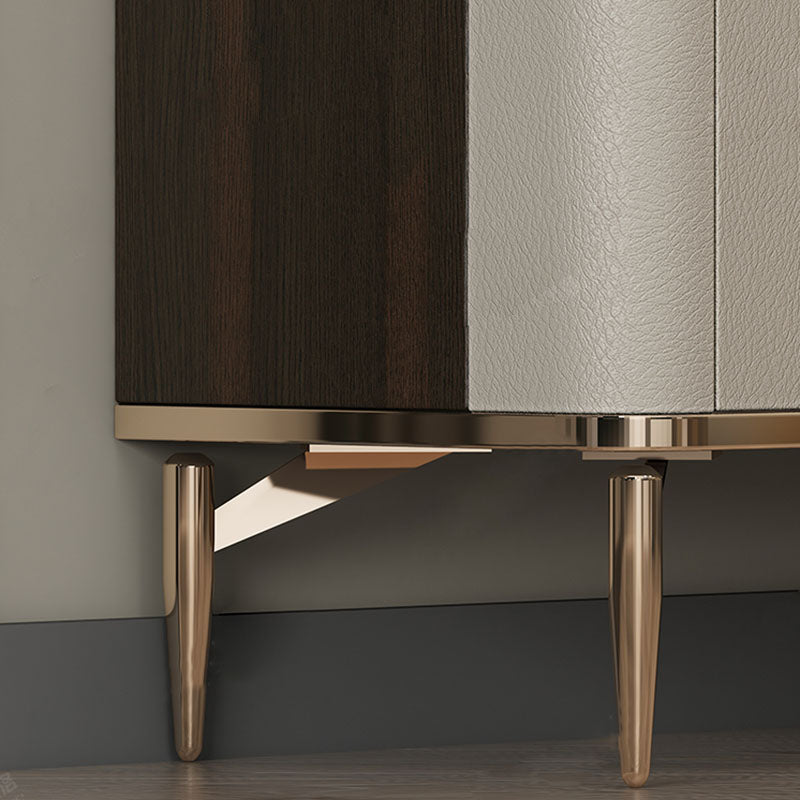 Glam Style Buffet Sideboard White Sintered Stone Top Server with Door and Drawer Clearhalo 'buffet_sideboard' 'Buffets & Sideboards' 'furn' 'furn_buffet_sideboard' 'Furniture' 'Kitchen & Dining Furniture' 5570998