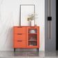 Glam Style Buffet Sideboard Engineer Wood Server with Door and Drawer for Living Room 31"L x 12"W x 31"H Orange Clearhalo 'buffet_sideboard' 'Buffets & Sideboards' 'furn' 'furn_buffet_sideboard' 'Furniture' 'Kitchen & Dining Furniture' 5571059