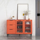 Glam Style Buffet Sideboard Engineer Wood Server with Door and Drawer for Living Room 47"L x 12"W x 31"H Orange Clearhalo 'buffet_sideboard' 'Buffets & Sideboards' 'furn' 'furn_buffet_sideboard' 'Furniture' 'Kitchen & Dining Furniture' 5571060