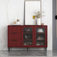 Glam Style Buffet Sideboard Engineer Wood Server with Door and Drawer for Living Room 47"L x 12"W x 31"H Red Clearhalo 'buffet_sideboard' 'Buffets & Sideboards' 'furn' 'furn_buffet_sideboard' 'Furniture' 'Kitchen & Dining Furniture' 5571068