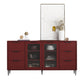 Glam Style Buffet Sideboard Engineer Wood Server with Door and Drawer for Living Room 62"L x 12"W x 31.5"H Red Clearhalo 'buffet_sideboard' 'Buffets & Sideboards' 'furn' 'furn_buffet_sideboard' 'Furniture' 'Kitchen & Dining Furniture' 5571070