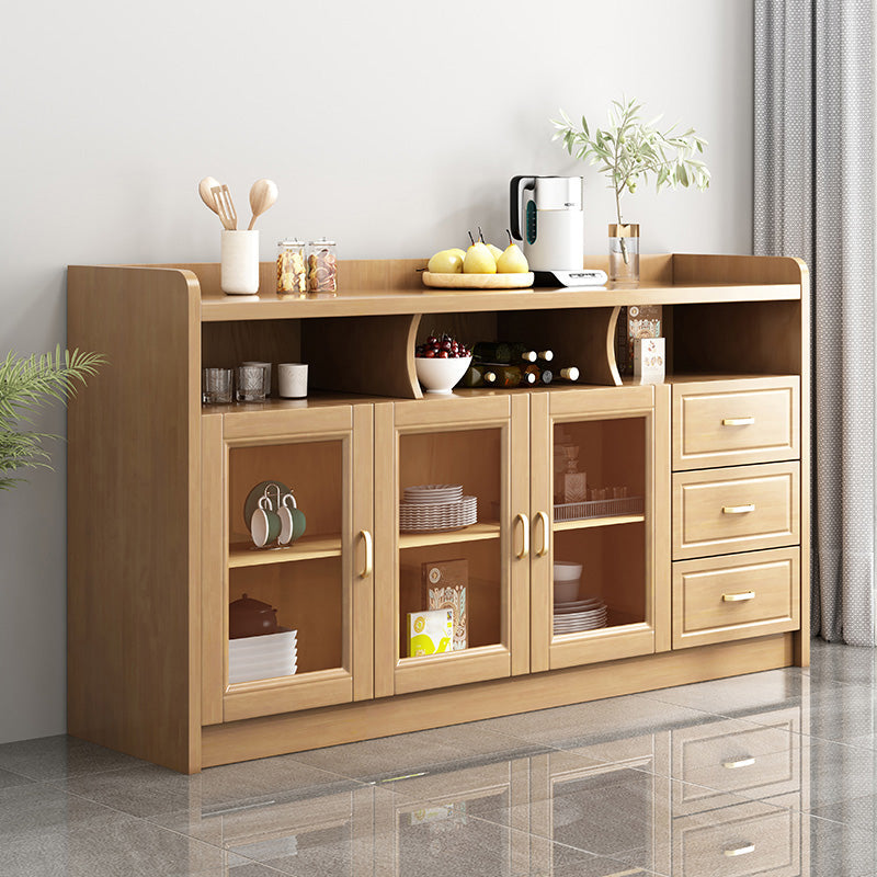 Contemporary Sideboard Rubber Wood Sideboard with Door and Drawer for Dining Room Clearhalo 'buffet_sideboard' 'Buffets & Sideboards' 'furn' 'furn_buffet_sideboard' 'Furniture' 'Kitchen & Dining Furniture' 5571220