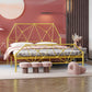 Glam Metallic Standard Bed,  Open-Frame Headboard Bed Frame with  Footboard