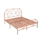 Glam Metallic Standard Bed,  Open-Frame Headboard Bed Frame with  Footboard