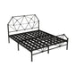 Glam Metallic Standard Bed,  Open-Frame Headboard Bed Frame with  Footboard