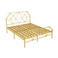 Glam Metallic Standard Bed,  Open-Frame Headboard Bed Frame with  Footboard