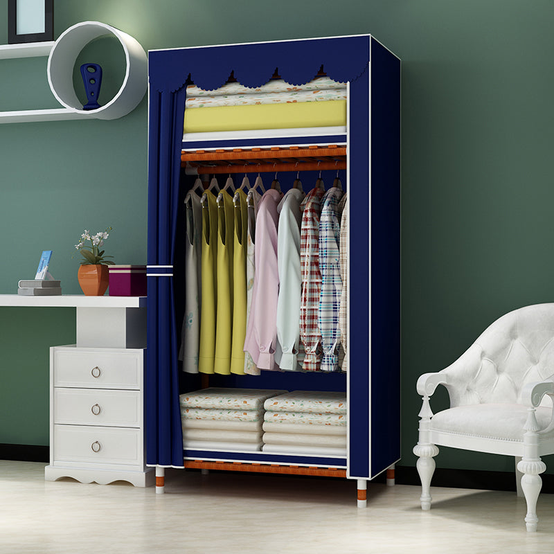 Meringue Wood Frame Wardrobe Cabinet Modern Style Wardrobe for Bedroom