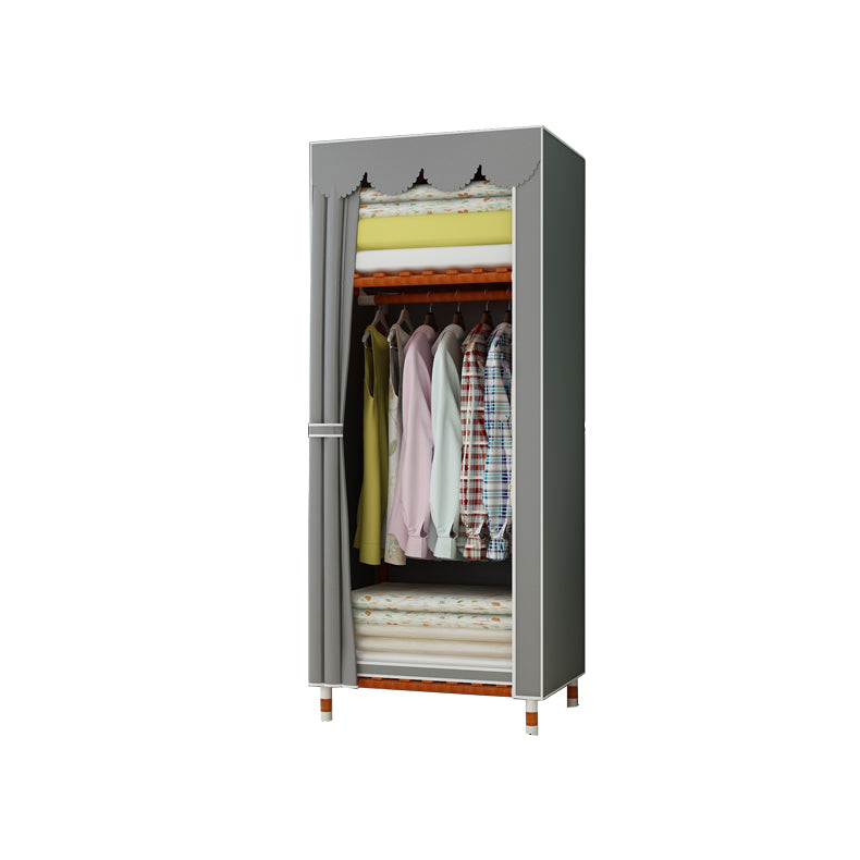 Meringue Wood Frame Wardrobe Cabinet Modern Style Wardrobe for Bedroom