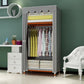 Meringue Wood Frame Wardrobe Cabinet Modern Style Wardrobe for Bedroom