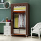 Meringue Wood Frame Wardrobe Cabinet Modern Style Wardrobe for Bedroom