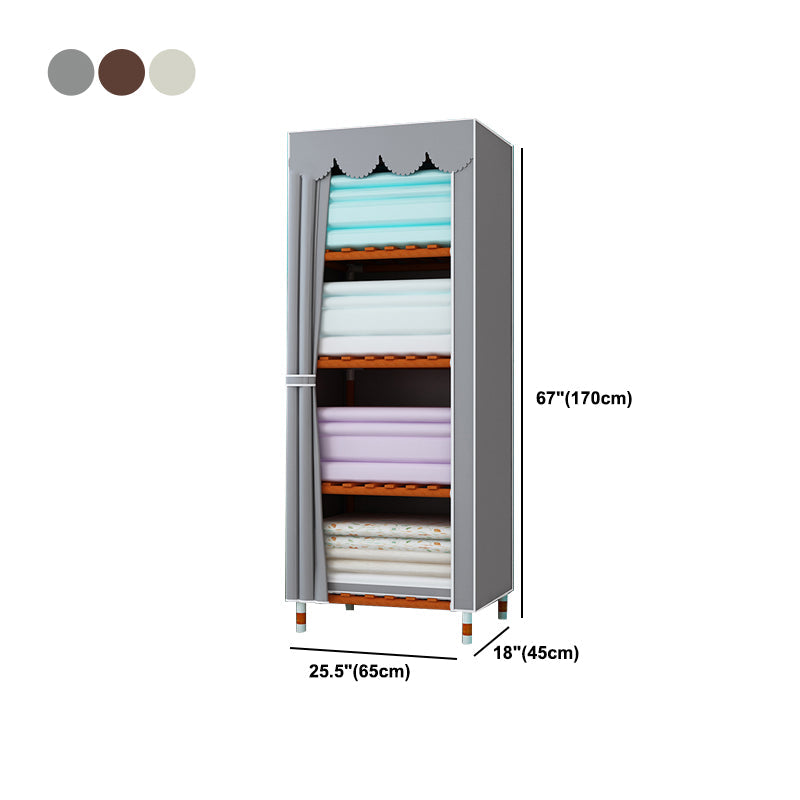 Meringue Wood Frame Wardrobe Cabinet Modern Style Wardrobe for Bedroom