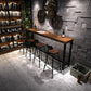 Industrial 1/2/5/9 Pieces Bar Table Set Rectangle Pine Wood Counter Table with High Stools