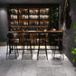 Industrial 1/2/5/9 Pieces Bar Table Set Rectangle Pine Wood Counter Table with High Stools