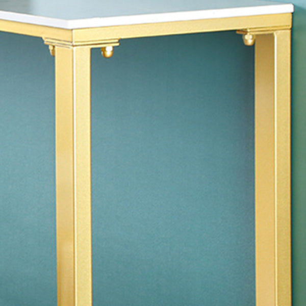 Glam 1/4 pièces Table de bar de barre de comptoir en pierre rectangulaire avec tabourets hauts