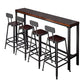 Industrial Rectangle Solid Wood Bar Table Set 1/5 Pieces Counter Table with High Stools 5 Pieces: Table, 4 Black Stools Clearhalo 'Bar Furniture' 'furn' 'furn_home_bar_bar_sets' 'Furniture' 'Home Bars & Bar Sets' 'home_bar_bar_sets' 'Kitchen & Dining Furniture' 5571322