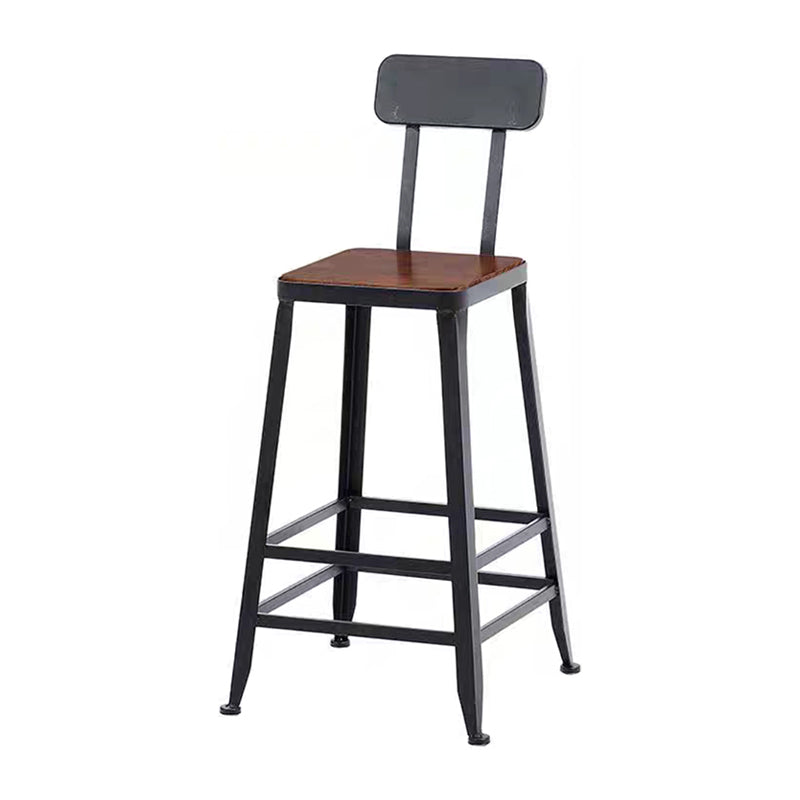 Industrial Rectangle Solid Wood Bar Table Set 1/5 Pieces Counter Table with High Stools Black 30"H Stool (Single) Clearhalo 'Bar Furniture' 'furn' 'furn_home_bar_bar_sets' 'Furniture' 'Home Bars & Bar Sets' 'home_bar_bar_sets' 'Kitchen & Dining Furniture' 5571323