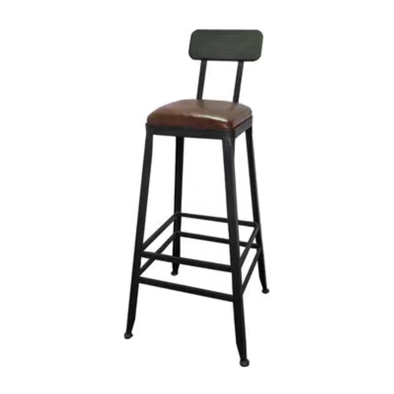 Industrial Rectangle Solid Wood Bar Table Set 1/5 Pieces Counter Table with High Stools Brown 30"H Stool (Single) Clearhalo 'Bar Furniture' 'furn' 'furn_home_bar_bar_sets' 'Furniture' 'Home Bars & Bar Sets' 'home_bar_bar_sets' 'Kitchen & Dining Furniture' 5571325