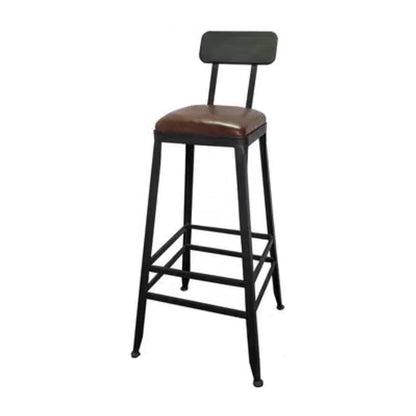 Industrial Rectangle Solid Wood Bar Table Set 1/5 Pieces Counter Table with High Stools Brown 30"H Stool (Single) Clearhalo 'Bar Furniture' 'furn' 'furn_home_bar_bar_sets' 'Furniture' 'Home Bars & Bar Sets' 'home_bar_bar_sets' 'Kitchen & Dining Furniture' 5571325