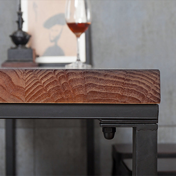 Industrial Rectangle Solid Wood Bar Table Set 1/5 Pieces Counter Table with High Stools Clearhalo 'Bar Furniture' 'furn' 'furn_home_bar_bar_sets' 'Furniture' 'Home Bars & Bar Sets' 'home_bar_bar_sets' 'Kitchen & Dining Furniture' 5571330