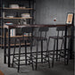 Industrial Rectangle Solid Wood Bar Table Set 1/5 Pieces Counter Table with High Stools Clearhalo 'Bar Furniture' 'furn' 'furn_home_bar_bar_sets' 'Furniture' 'Home Bars & Bar Sets' 'home_bar_bar_sets' 'Kitchen & Dining Furniture' 5571333