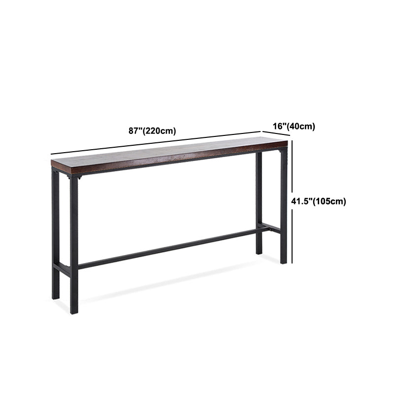 Industrial Rectangle Solid Wood Bar Table Set 1/5 Pieces Counter Table with High Stools Clearhalo 'Bar Furniture' 'furn' 'furn_home_bar_bar_sets' 'Furniture' 'Home Bars & Bar Sets' 'home_bar_bar_sets' 'Kitchen & Dining Furniture' 5571341