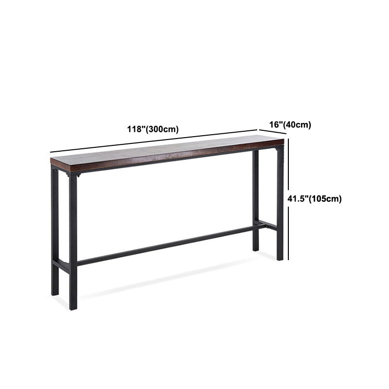 Industrial Rectangle Solid Wood Bar Table Set 1/5 Pieces Counter Table with High Stools Clearhalo 'Bar Furniture' 'furn' 'furn_home_bar_bar_sets' 'Furniture' 'Home Bars & Bar Sets' 'home_bar_bar_sets' 'Kitchen & Dining Furniture' 5571343