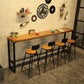 Set tavolo da bar industriale 1/5/7/9 pezzi Tavolo da banco rettangolare in legno di pino con sgabelli alti