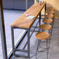 Set tavolo da bar industriale 1/5/7/9 pezzi Tavolo da banco rettangolare in legno di pino con sgabelli alti
