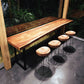 Mesa de barra de madera maciza rectangular industrial Juego de mesa 1/5/7 Piezas de mostrador con heces