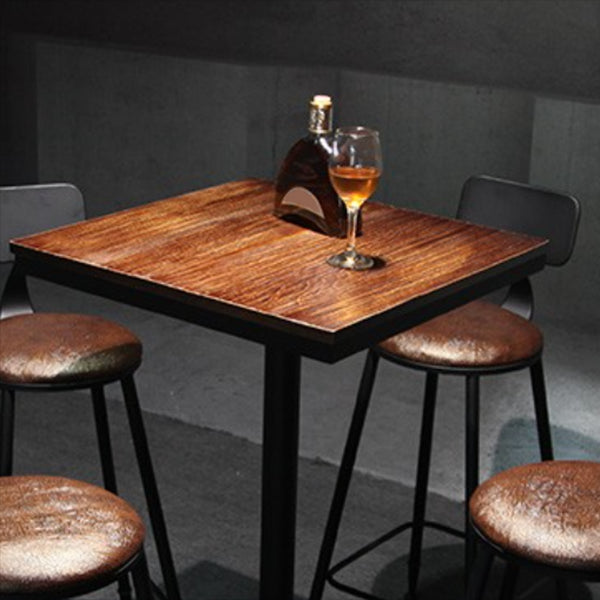 Industrial Wood Pub Dining Set 1/3/5 Pieces counter Table with Upholstered Stools Clearhalo 'Bar Furniture' 'furn' 'furn_home_bar_bar_sets' 'Furniture' 'Home Bars & Bar Sets' 'home_bar_bar_sets' 'Kitchen & Dining Furniture' 5571446