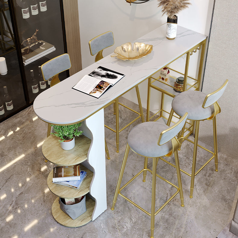 Modern 1/5 Pieces Bar Table Set Stone Counter Table with High Stools for Living Room Clearhalo 'Bar Furniture' 'furn' 'furn_home_bar_bar_sets' 'Furniture' 'Home Bars & Bar Sets' 'home_bar_bar_sets' 'Kitchen & Dining Furniture' 5571557