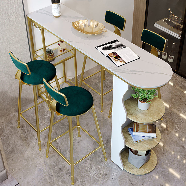 Modern 1/5 Pieces Bar Table Set Stone Counter Table with High Stools for Living Room Clearhalo 'Bar Furniture' 'furn' 'furn_home_bar_bar_sets' 'Furniture' 'Home Bars & Bar Sets' 'home_bar_bar_sets' 'Kitchen & Dining Furniture' 5571559