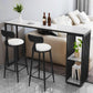 Table de table de bar en marbre rectangle luxueux Table de comptoir 1/3 pièces avec tabourets hauts