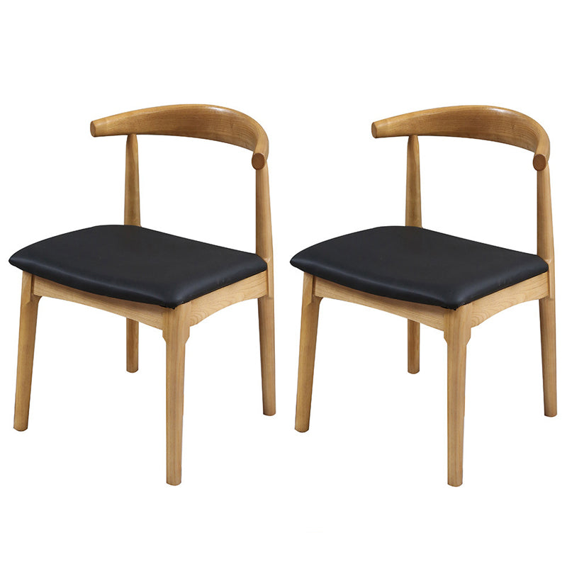 Modern Style Round Solid Wood Dining Set 1/2/3/4/5 Pieces Dining Set for Dining Areas 2 Black Chairs Clearhalo 'Dining Room Sets' 'Dining Tables & Seating' 'dining_room_set' 'furn' 'furn_dining_room_set' 'Furniture' 'Kitchen & Dining Furniture' 5571621