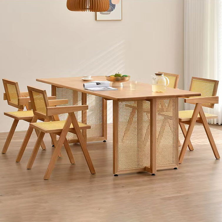 Modern Solid Wood Dining Set 1/2/3/4/5 Pieces Dining Furniture 5 Pieces: Table, 4 Wood Chairs Clearhalo 'Dining Room Sets' 'Dining Tables & Seating' 'dining_room_set' 'furn' 'furn_dining_room_set' 'Furniture' 'Kitchen & Dining Furniture' 5571641
