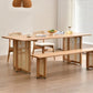 Modern Solid Wood Dining Set 1/2/3/4/5 Pieces Dining Furniture 4 Pieces: Table, 2 White Chairs, 1 Bench Clearhalo 'Dining Room Sets' 'Dining Tables & Seating' 'dining_room_set' 'furn' 'furn_dining_room_set' 'Furniture' 'Kitchen & Dining Furniture' 5571646