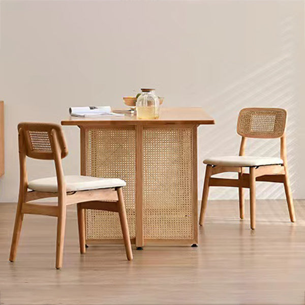 Modern Solid Wood Dining Set 1/2/3/4/5 Pieces Dining Furniture 3 Pieces: Table, 2 White Chairs Clearhalo 'Dining Room Sets' 'Dining Tables & Seating' 'dining_room_set' 'furn' 'furn_dining_room_set' 'Furniture' 'Kitchen & Dining Furniture' 5571648