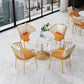Glam Sintered Stone Dining Table Set Round 1/3/4/5 Pieces Dining Set for Home Use Clearhalo 'Dining Room Sets' 'Dining Tables & Seating' 'dining_room_set' 'furn' 'furn_dining_room_set' 'Furniture' 'Kitchen & Dining Furniture' 5571674