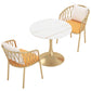 Glam Sintered Stone Dining Table Set Round 1/3/4/5 Pieces Dining Set for Home Use 3 Pieces: Table, 2 Chairs Clearhalo 'Dining Room Sets' 'Dining Tables & Seating' 'dining_room_set' 'furn' 'furn_dining_room_set' 'Furniture' 'Kitchen & Dining Furniture' 5571676