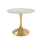 Glam Sintered Stone Dining Table Set Round 1/3/4/5 Pieces Dining Set for Home Use Clearhalo 'Dining Room Sets' 'Dining Tables & Seating' 'dining_room_set' 'furn' 'furn_dining_room_set' 'Furniture' 'Kitchen & Dining Furniture' 5571677