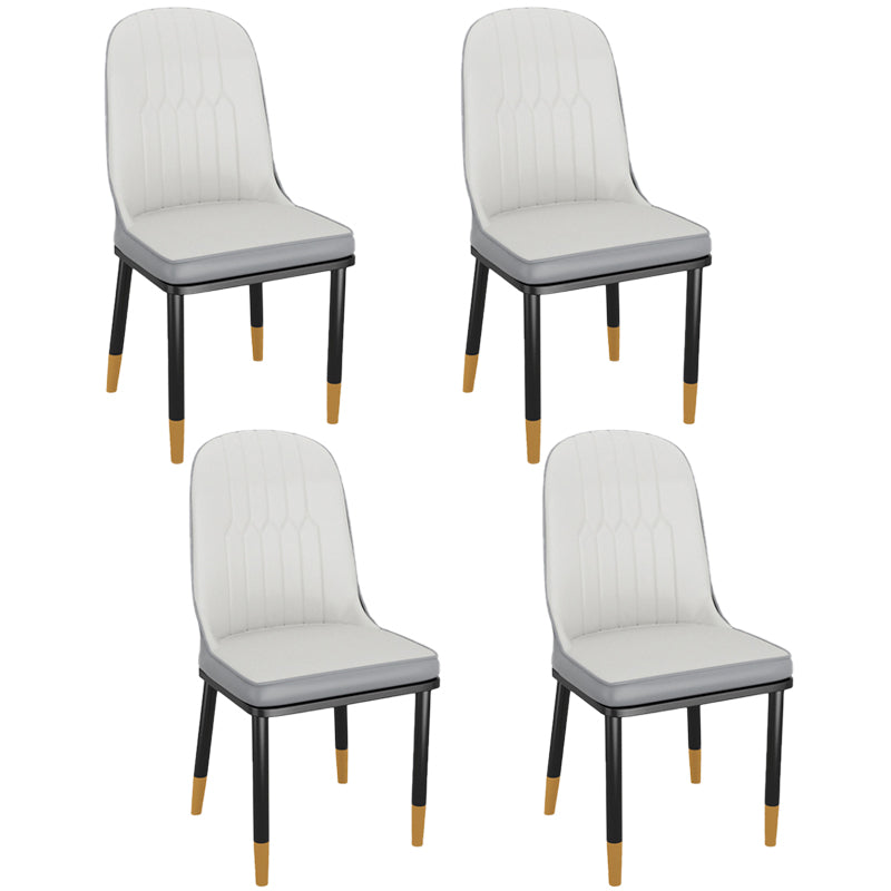Modern Rectangle Dining Set 1/4/5/7 Pieces Stone Top Legs Indoor Dinette Set 4 White Chairs Clearhalo 'Dining Room Sets' 'Dining Tables & Seating' 'dining_room_set' 'furn' 'furn_dining_room_set' 'Furniture' 'Kitchen & Dining Furniture' 5571708