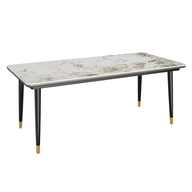 Modern Rectangle Dining Set 1/4/5/7 Pieces Stone Top Legs Indoor Dinette Set Gold 79"L x 31"W Clearhalo 'Dining Room Sets' 'Dining Tables & Seating' 'dining_room_set' 'furn' 'furn_dining_room_set' 'Furniture' 'Kitchen & Dining Furniture' 5571713