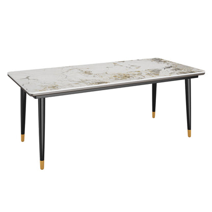 Modern Rectangle Dining Set 1/4/5/7 Pieces Stone Top Legs Indoor Dinette Set Gold 79"L x 31"W Clearhalo 'Dining Room Sets' 'Dining Tables & Seating' 'dining_room_set' 'furn' 'furn_dining_room_set' 'Furniture' 'Kitchen & Dining Furniture' 5571713