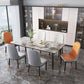 Modern Rectangle Dining Set 1/4/5/7 Pieces Stone Top Legs Indoor Dinette Set Clearhalo 'Dining Room Sets' 'Dining Tables & Seating' 'dining_room_set' 'furn' 'furn_dining_room_set' 'Furniture' 'Kitchen & Dining Furniture' 5571717