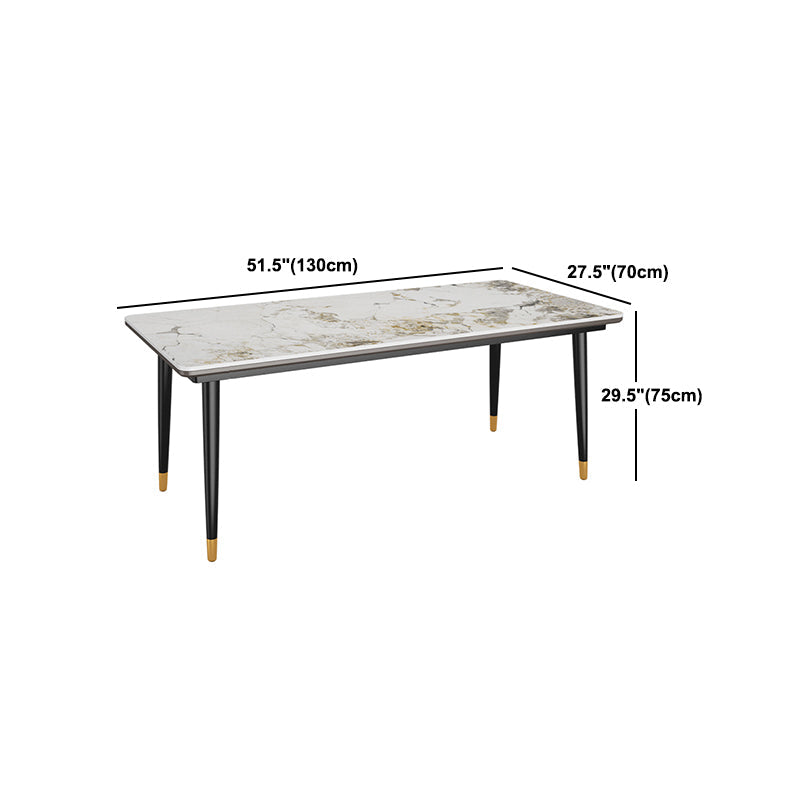 Modern Rectangle Dining Set 1/4/5/7 Pieces Stone Top Legs Indoor Dinette Set Clearhalo 'Dining Room Sets' 'Dining Tables & Seating' 'dining_room_set' 'furn' 'furn_dining_room_set' 'Furniture' 'Kitchen & Dining Furniture' 5571718